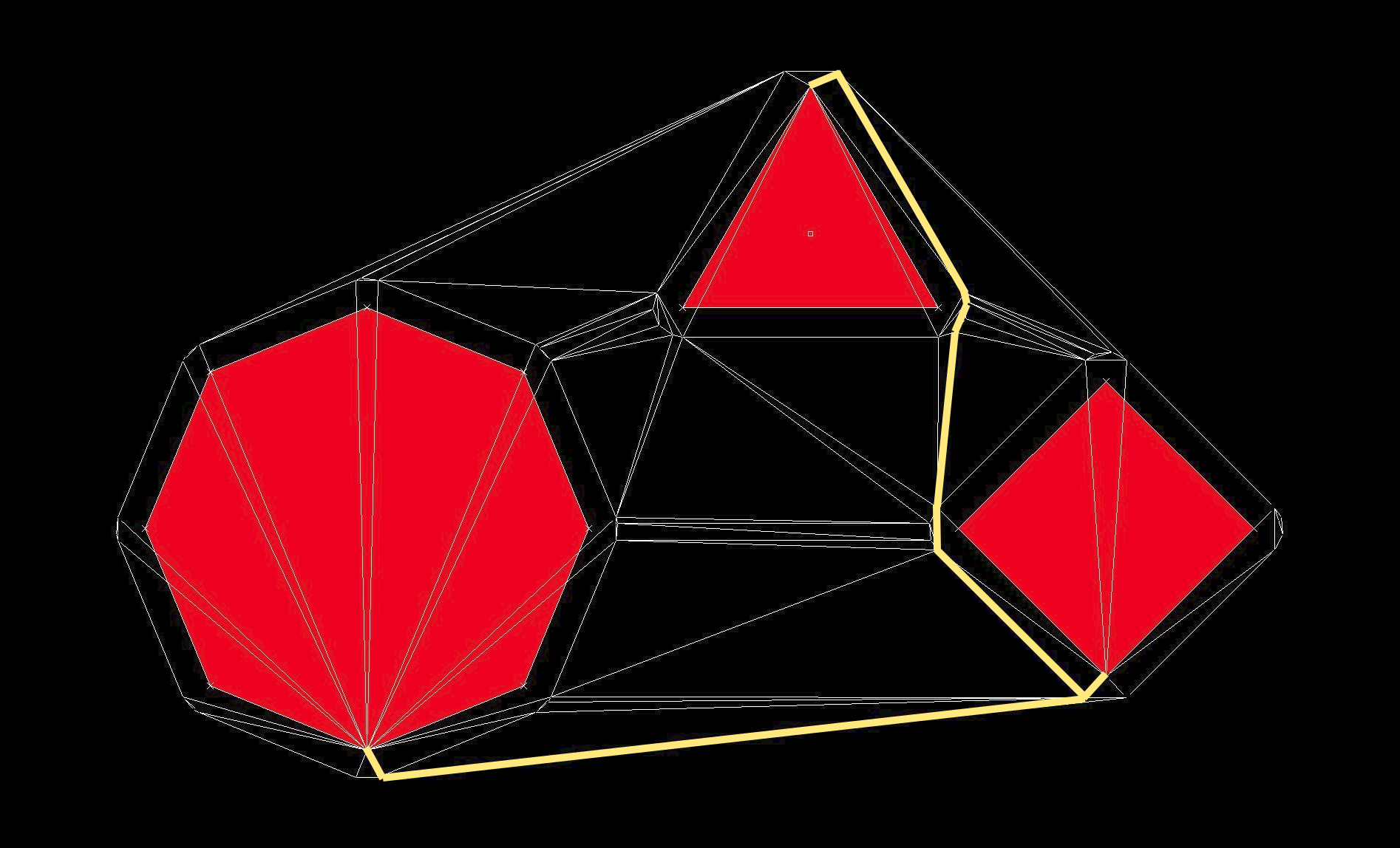 A picture of the navmesh and pathfinding in action